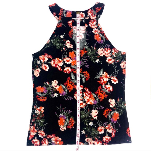 Keyhole neck Floral halter top women - Picture 4 of 6